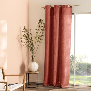 Blanc Cerise Rideau a ?illets en pur lin lave 150x260cm Terracotta