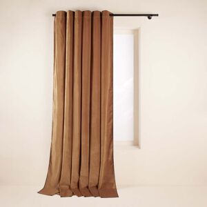 Madura Rideau a oeillets noirs Camel et bourdon noir Uni Vintage 140x270 cm