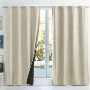 Becquet Rideau occultant thermique a l'unite 140x240 en polyester beige