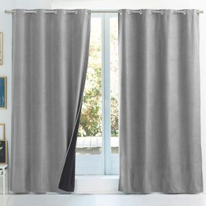 Becquet Rideau occultant thermique a l'unite 140x240 en polyester gris