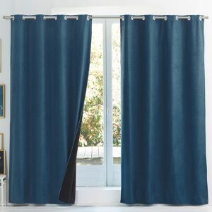 Becquet Rideau occultant thermique a l'unite 140x240 en polyester bleu