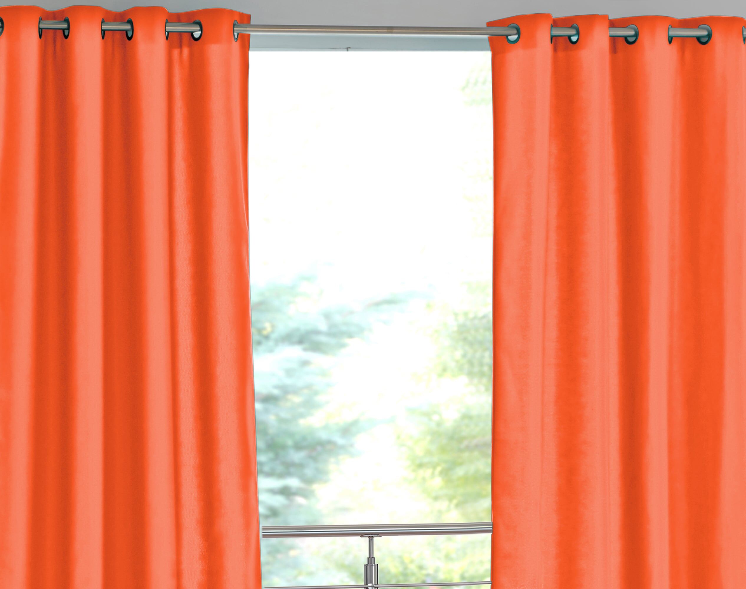 Becquet Rideau d'extérieur 135x240 en coton orange mandarine