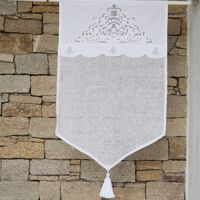 Maison d’été Brise bise en lin blanc et broderies 45X120 CM