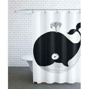 Juniqe Rideau de douche en polyester en blanc & noir 150x200