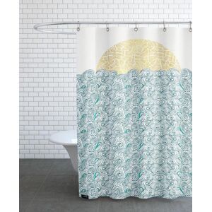 Juniqe Rideau de douche en polyester en blanc & jaune 150x200