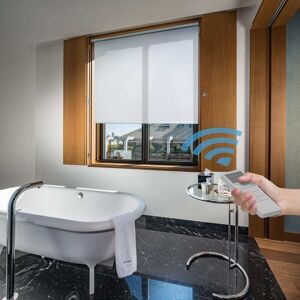 Easydeco Store enrouleur motorisé translucide blanc 135 x 250 cm - Publicité Easydeco Store enrouleur motorisé translucide blanc 135 x 250 cm - Publicité