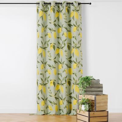 Linder Rideau dolce vita motif citrons coton/polyester vert 140x260 cm - Publicité Linder Rideau dolce vita motif citrons coton/polyester vert 140x260 cm - Publicité