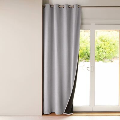 Becquet Rideau occultant en polyester gris perle 140x180cm - Publicité Becquet Rideau occultant en polyester gris perle 140x180cm - Publicité