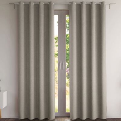 Becquet Rideau occultant en polyester beige sable 140x260cm - Publicité Becquet Rideau occultant en polyester beige sable 140x260cm - Publicité