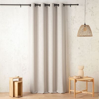 Linder Rideau tamisant - effet lin authentique polyester blanc 240 x 145 - Publicité Linder Rideau tamisant - effet lin authentique polyester blanc 240 x 145 - Publicité