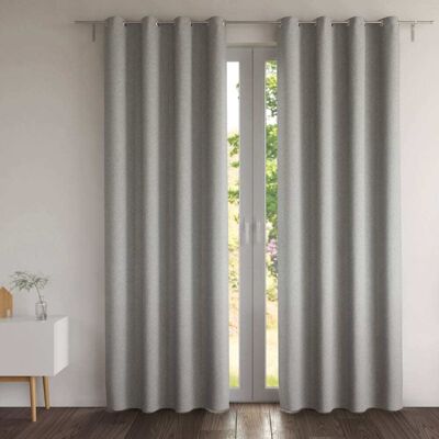 Becquet Rideau occultant en polyester gris 140x260cm - Publicité Becquet Rideau occultant en polyester gris 140x260cm - Publicité