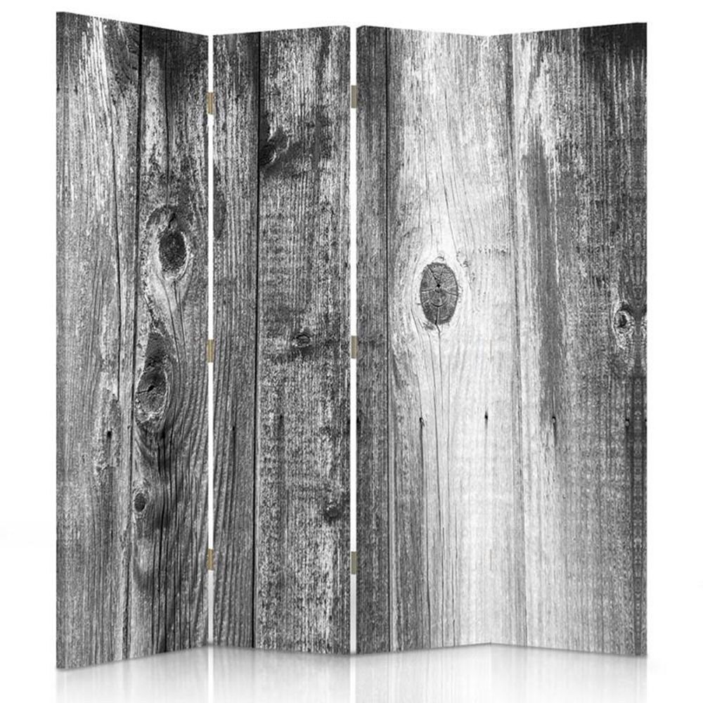 Legendarte Paravent - Cloison Black And White Wood 145x180cm (4 volets)