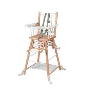 Combelle Chaise haute transformable barreaux hybride bicolore blanc