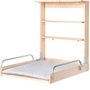 roba Table a langer murale naturelle + Matelas a langer gris