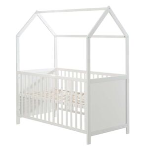 roba Lit cabane bebe 70x140 evolutif en bois blanc