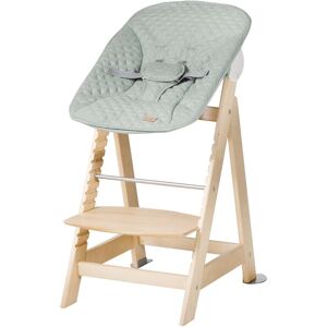 roba Chaise haute avec transat inclinable vert givre en bois naturel