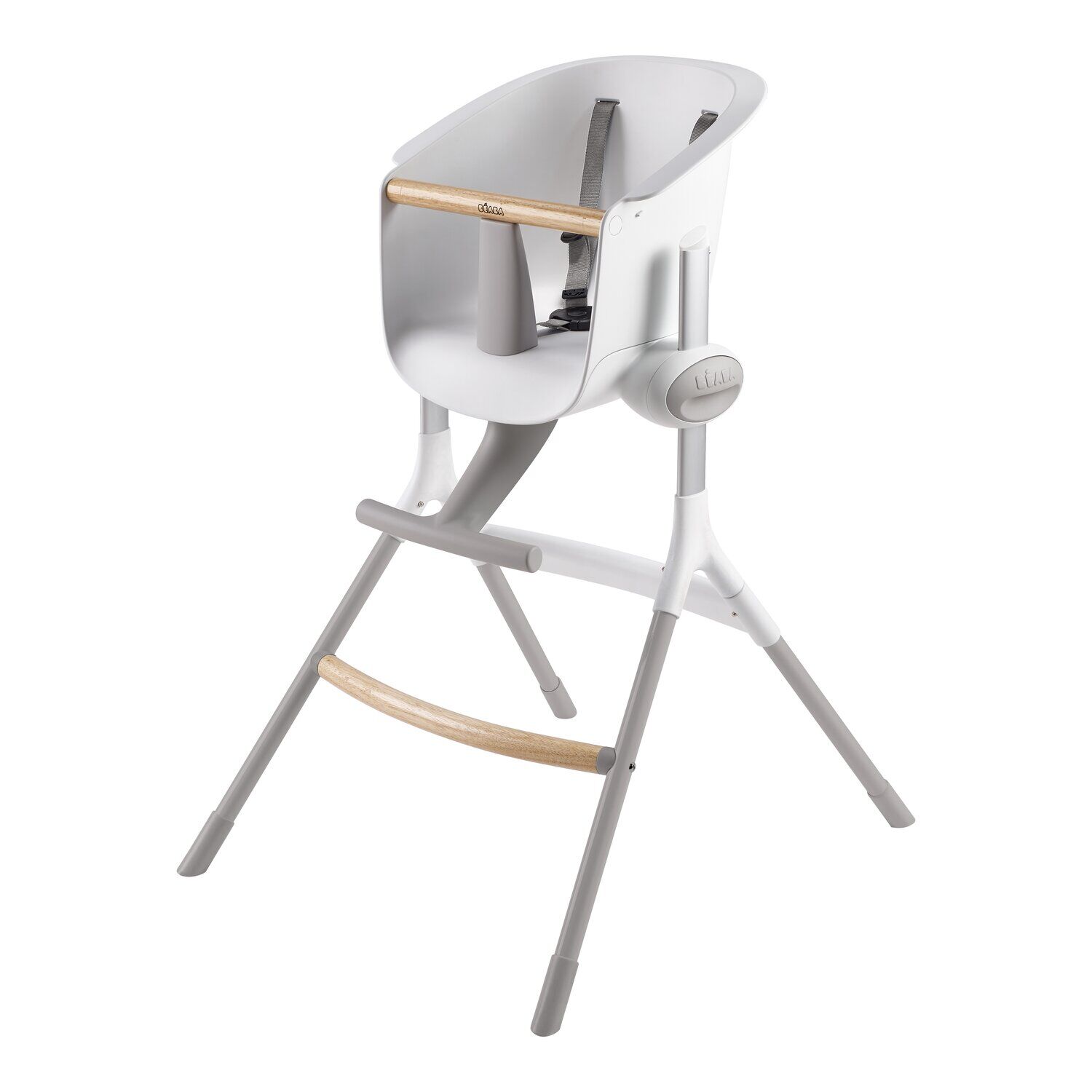 Béaba Chaise haute évolutive fabriquée en France gris/blanc