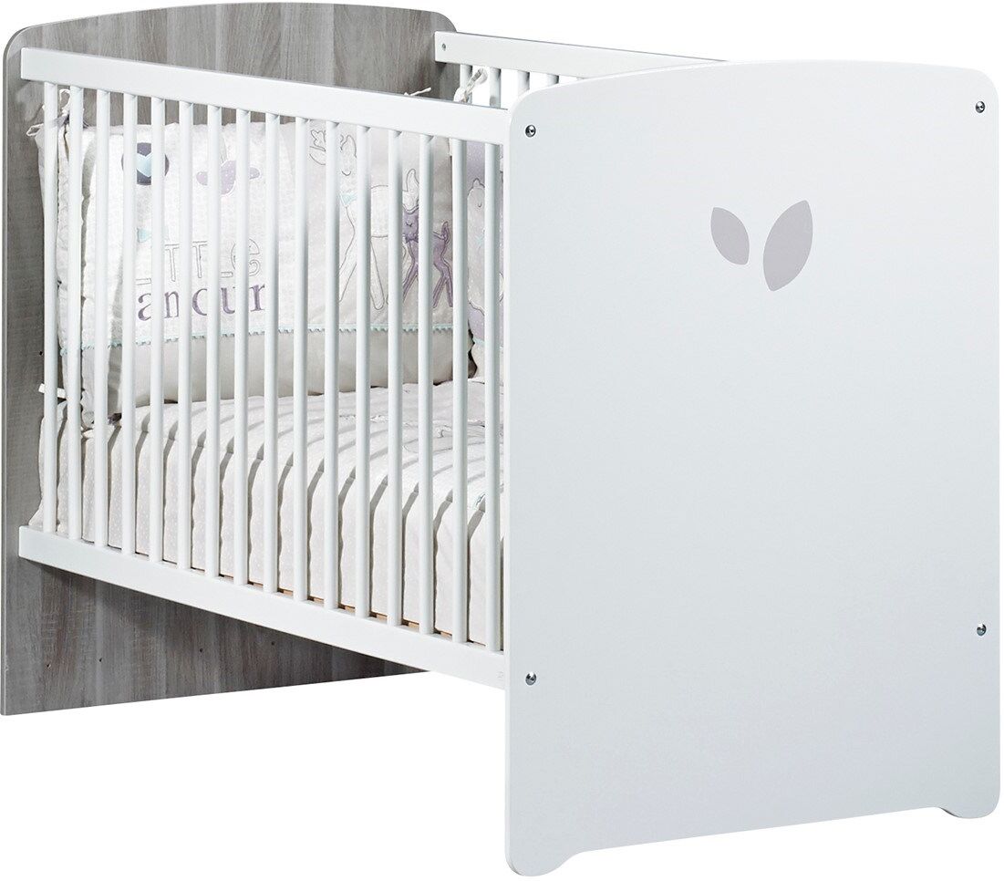 Baby Price Lit bébé 120x60 sérigraphié en bois gris