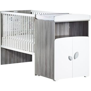 Baby Price Lit combiné évolutif 120x60 en 90x190 en bois gris