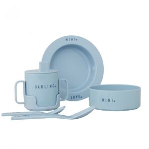 Design Letters Coffret Vaisselle Enfant Bleu