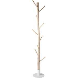 Maisons du Monde Porte-manteau tronc d'arbre en eucalyptus et metal blanc