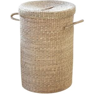 Calicosy Panier a linge en jonc de mer naturel - Marron