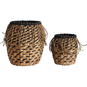 Lastdeco Corbeille en Fibre Marronle Noir