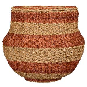 Mica Decorations Panier de rangement avec couvercle en jute orange H48