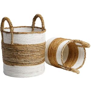 Wanda Collection Lot de 2 paniers en fibre vegetale avec poignees L-S