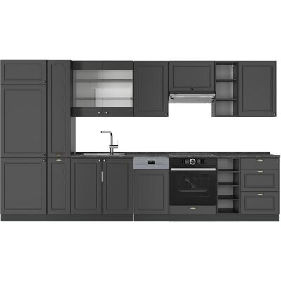 Vicco Cuisine , pt anthracite anthrazit-gold landhaus 355x81.6cm - Publicité Vicco Cuisine , pt anthracite anthrazit-gold landhaus 355x81.6cm - Publicité