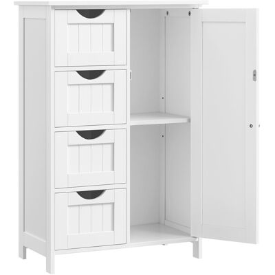 VASAGLE Meuble de salle de bain de rangement 55 x 30 x 82.2 cm blanc - Publicité VASAGLE Meuble de salle de bain de rangement 55 x 30 x 82.2 cm blanc - Publicité