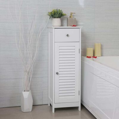 VASAGLE Meuble de salle de bain avec porte persienne 32 x 30 x 87 cm blanc - Publicité VASAGLE Meuble de salle de bain avec porte persienne 32 x 30 x 87 cm blanc - Publicité