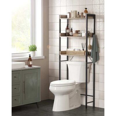 VASAGLE Étagère de toilette à 3 niveaux de salle de bain gain de place facile - Publicité VASAGLE Étagère de toilette à 3 niveaux de salle de bain gain de place facile - Publicité