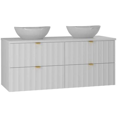 Meuble double lavabo 120cm Lexa Blanc - Meubles de salle de bain - Publicité Meuble double lavabo 120cm Lexa Blanc - Meubles de salle de bain - Publicité
