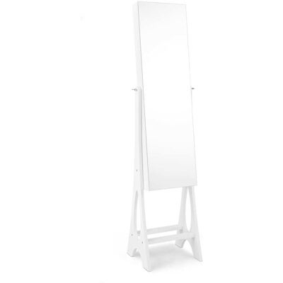 Giantex Armoire à bijoux sur pied miroir blanc 36x33,5x154,5cm - Publicité Giantex Armoire à bijoux sur pied miroir blanc 36x33,5x154,5cm - Publicité
