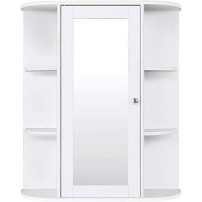 Giantex Meuble mural avec miroir de salle de bain blanc 65 x 17 x 63cm - Publicité Giantex Meuble mural avec miroir de salle de bain blanc 65 x 17 x 63cm - Publicité