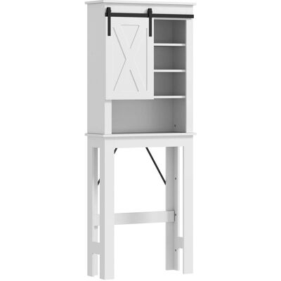 Homcom Meuble wc avec 6 compartiments blanc - Publicité Homcom Meuble wc avec 6 compartiments blanc - Publicité