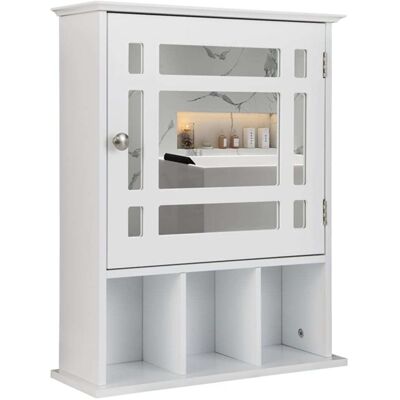 Giantex Armoire mural avec miroir de salle de bain blanc 50 x 16 x 61 cm - Publicité Giantex Armoire mural avec miroir de salle de bain blanc 50 x 16 x 61 cm - Publicité