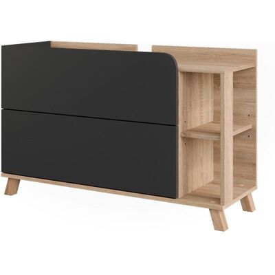 Vicco Meuble sous vasque avec 2 tiroirs sonoma/anthracite 100x65cm - Publicité Vicco Meuble sous vasque avec 2 tiroirs sonoma/anthracite 100x65cm - Publicité