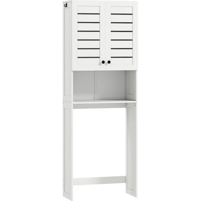 Homcom Meuble wc dessus de toilette/machine à laver étagères bois blanc - Publicité Homcom Meuble wc dessus de toilette/machine à laver étagères bois blanc - Publicité