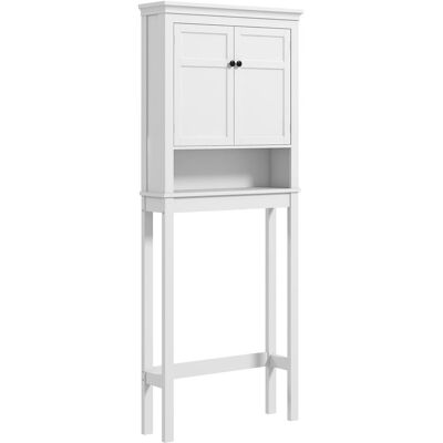Homcom Meuble wc placard 2 portes en panneau mdf blanc - Publicité Homcom Meuble wc placard 2 portes en panneau mdf blanc - Publicité