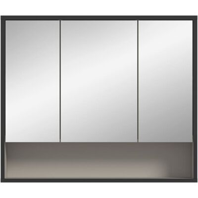 Calicosy Meuble suspendu 3 portes miroir 1 niche cachemire l80 cm - beige - Publicité Calicosy Meuble suspendu 3 portes miroir 1 niche cachemire l80 cm - beige - Publicité