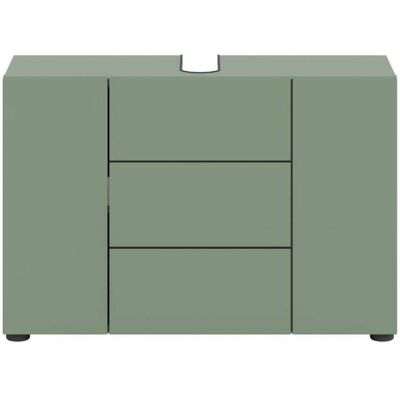 Calicosy Meuble sous lavabo 3 portes l82 cm - vert - Publicité Calicosy Meuble sous lavabo 3 portes l82 cm - vert - Publicité