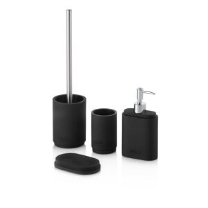 AQA DESIGN Set d'accessoires de salle de bain 4 pieces en resine noire