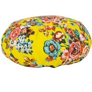 Vent de Bohème Coussin de méditation en coton imprimé fleuri jaune