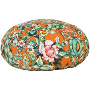 Vent de Bohème Coussin de méditation en coton imprimé fleuri orange