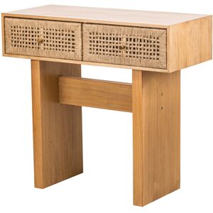 Nordlys Console 2 tiroirs en bois et corde naturelle