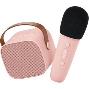 LALARMA Enceinte karaoke sans fil rechargeable silicone rose