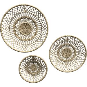 Rendez-Vous Deco Decoration murale panier en fibre de bananier (lot de 3)