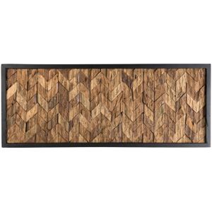 MACABANE Décoration murale rectangulaire mozaïc zig-zag bois teck nature 40x100